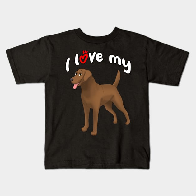 I Love My Chesapeake Bay Retriever Dog Kids T-Shirt by millersye